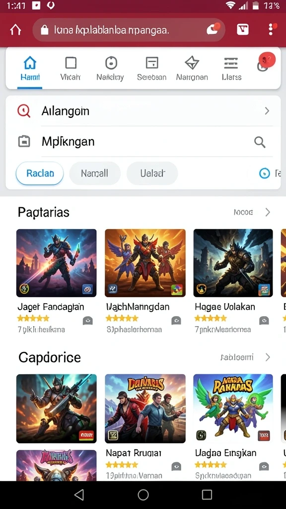 Menu utama yang responsif dan mudah dinavigasi.
