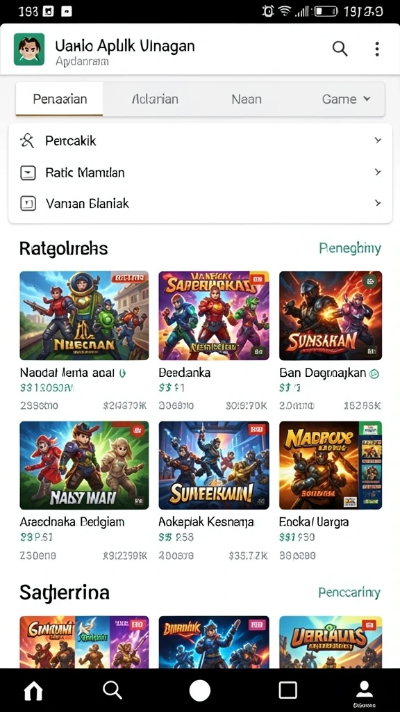 Tampilan menu utama yang menarik dan mudah dinavigasi.