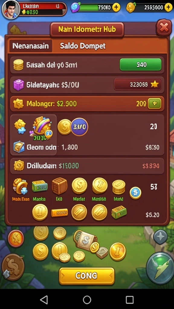 Tampilan menarik dari permainan slot MEGASLOTO.