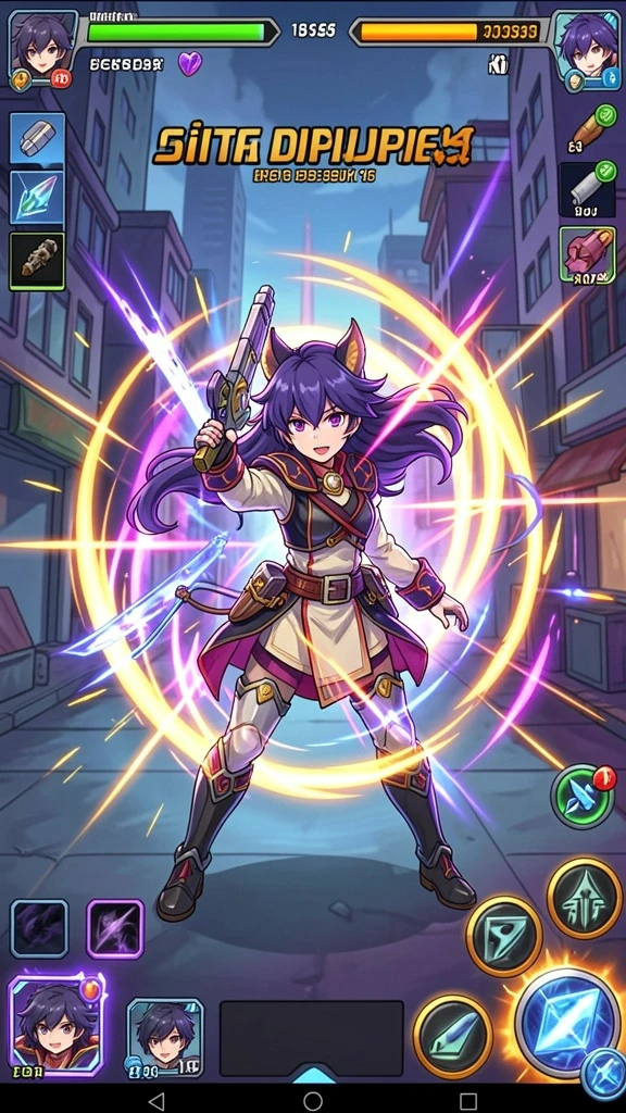 Ilustrasi gameplay yang menunjukkan interaksi karakter.