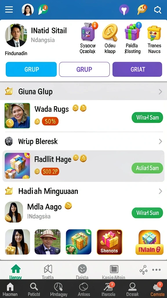 Tampilkan tampilan mesin slot yang berwarna-warni dan menarik.