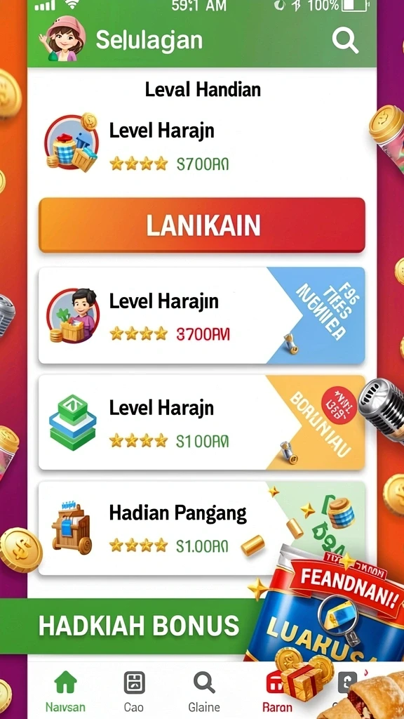 Sistem reward yang memberi motivasi lebih untuk bermain.